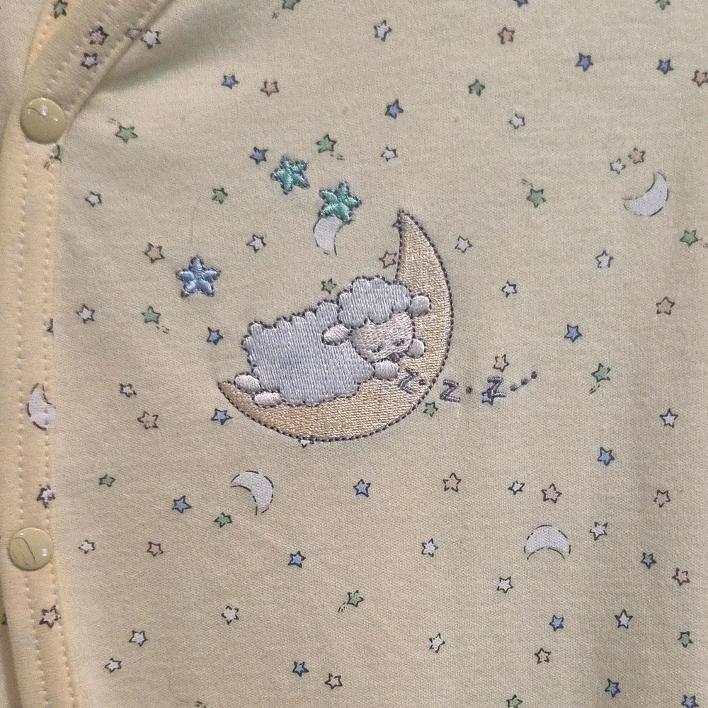 Vintage Juniper by Little Me Baby Sleeper Yellow Lamb Moon Star Y2K 9M NWT